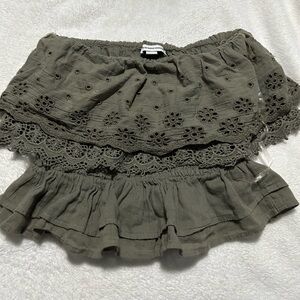 American Eagle Outfitters Khaki Lace Tube Top